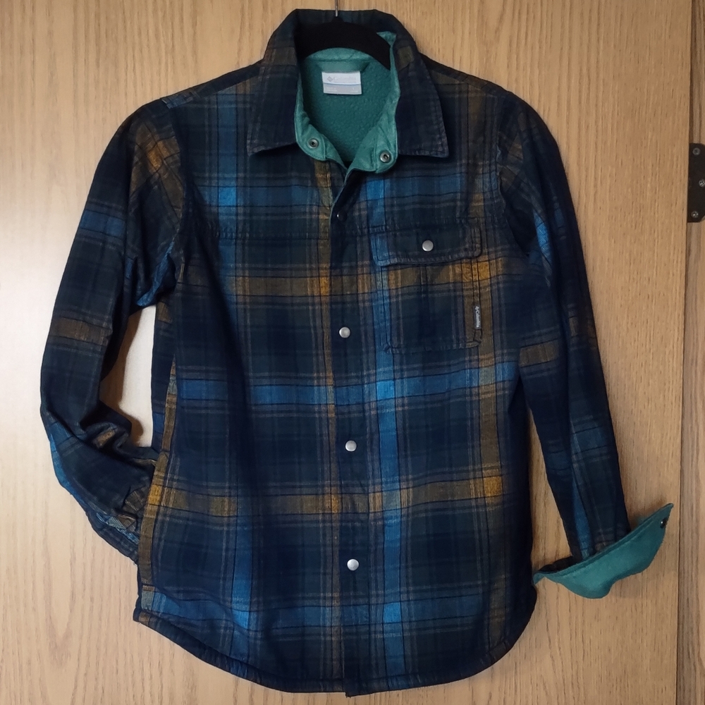 Columbia plaid fleece lined shirt/jackt